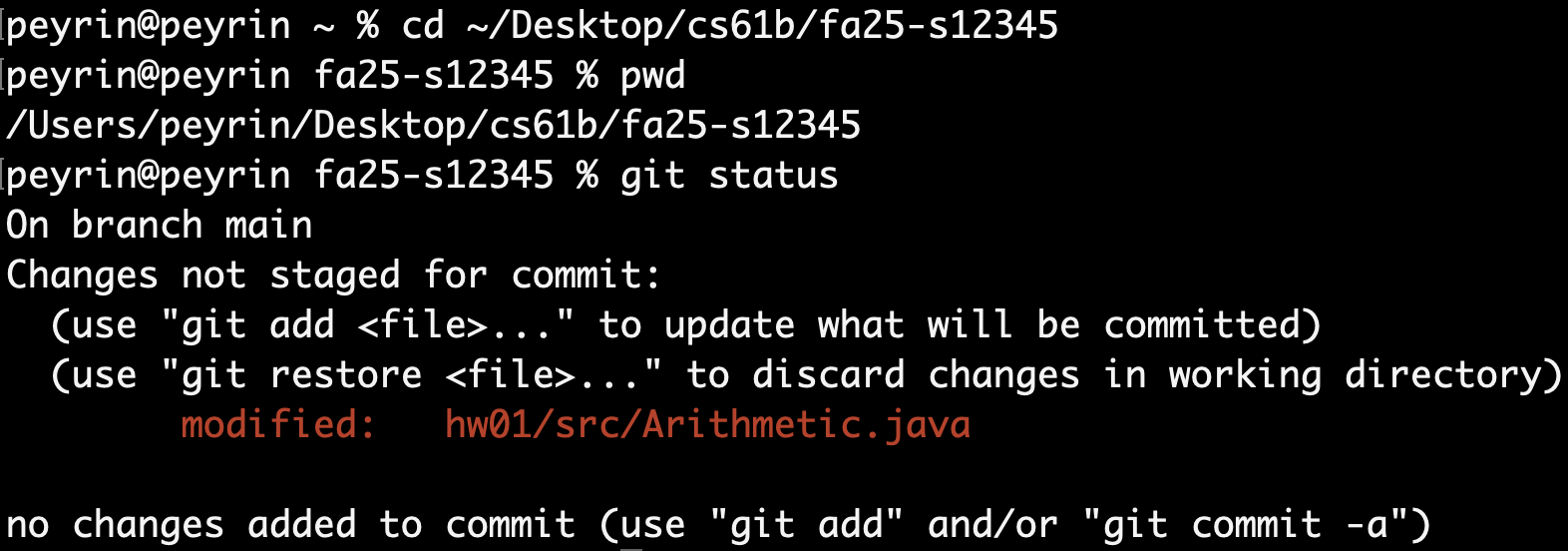 git status
